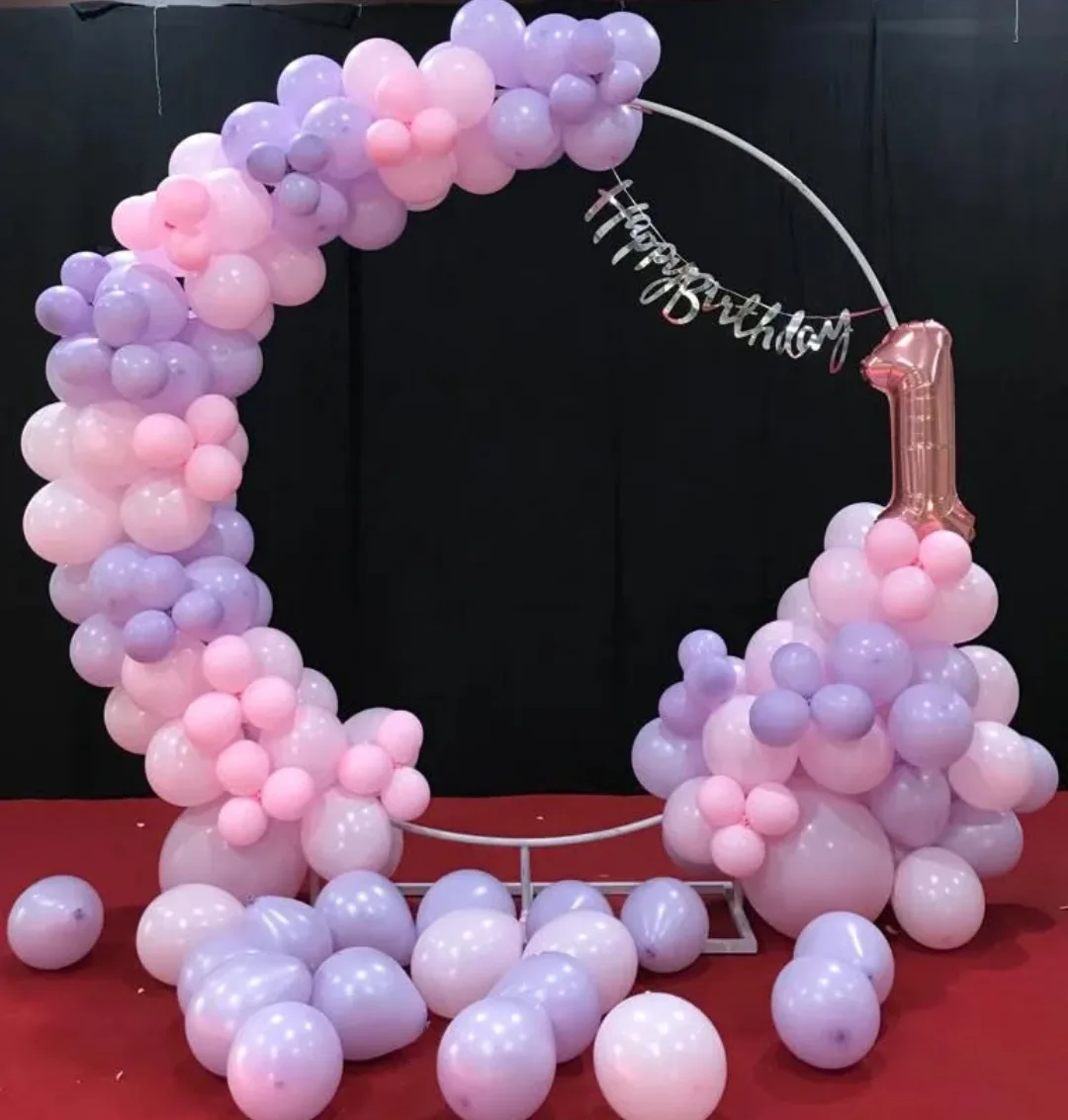 Pastel Pink And Purple Moon Arch Birthday Decor